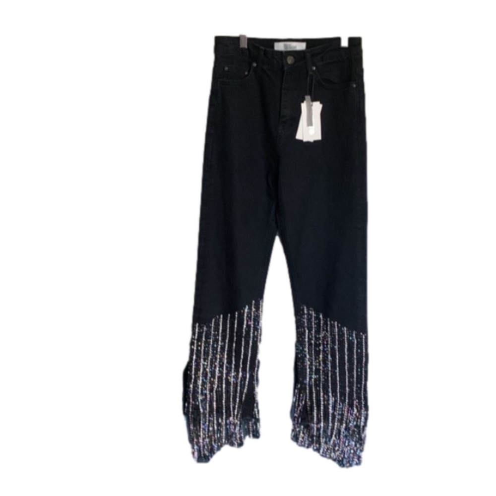 Nwt Topshop moto rhinestone black jeans